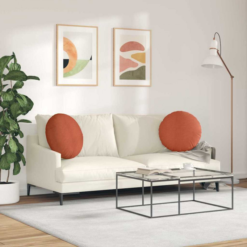 Poduszki na siedziska 2 pcs Czerwono-pomarańczowy Ø 50 cm