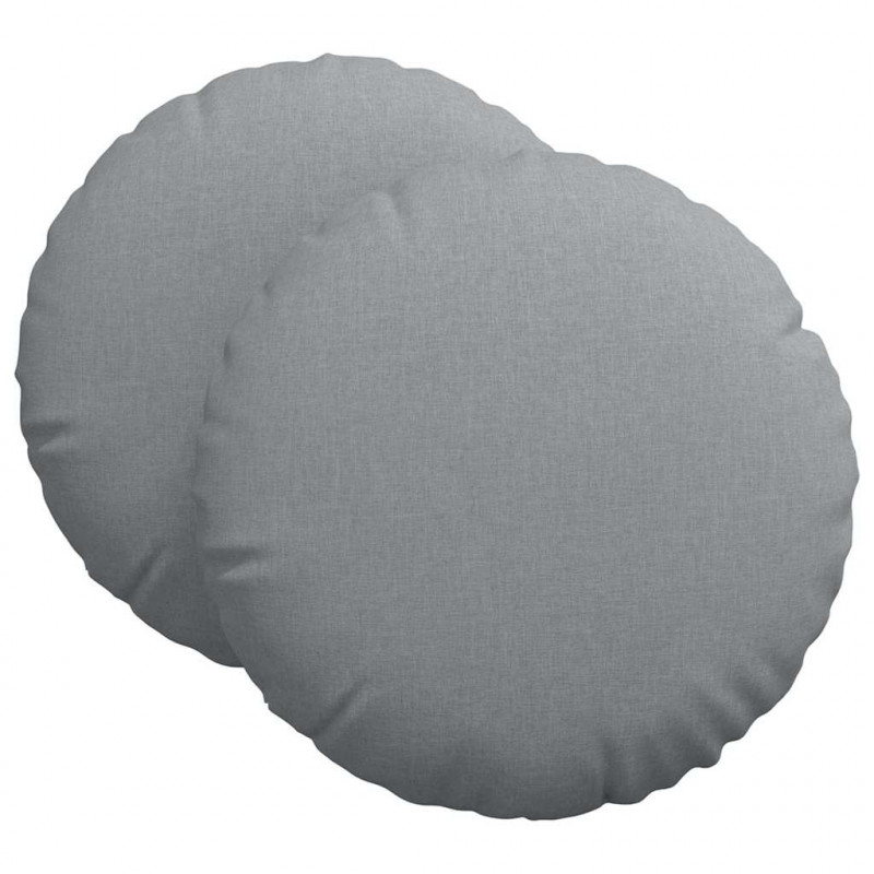 Poduszki na siedziska 2 pcs Jasnoszary Ø60 x 21 cm tkanina
