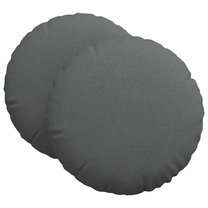 Poduszki na siedziska 2 pcs Ciemnoszary Ø60 x 21 cm tkanina