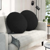 Poduszki na siedziska 2 pcs Czarny Ø60 x 21 cm tkanina