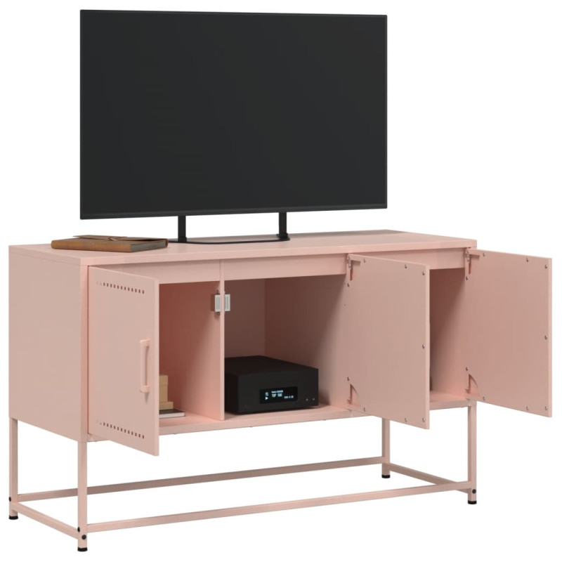 Szafka pod telewizor, różowa, 100,5x39x60,5 cm, stalowa