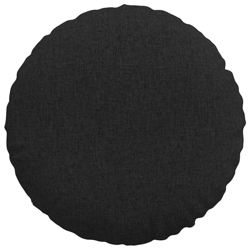 Poduszki na siedziska 2 pcs Czarny Ø60 x 21 cm tkanina