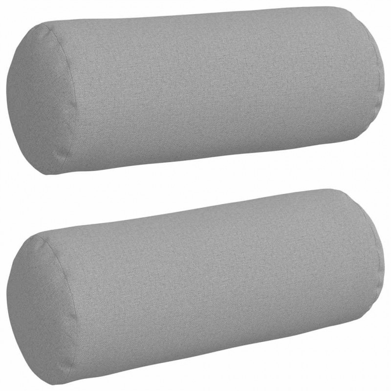 Poduszki Wałkowe 2 pcs Szary chmur Ø 15 x 40 cm tkanina
