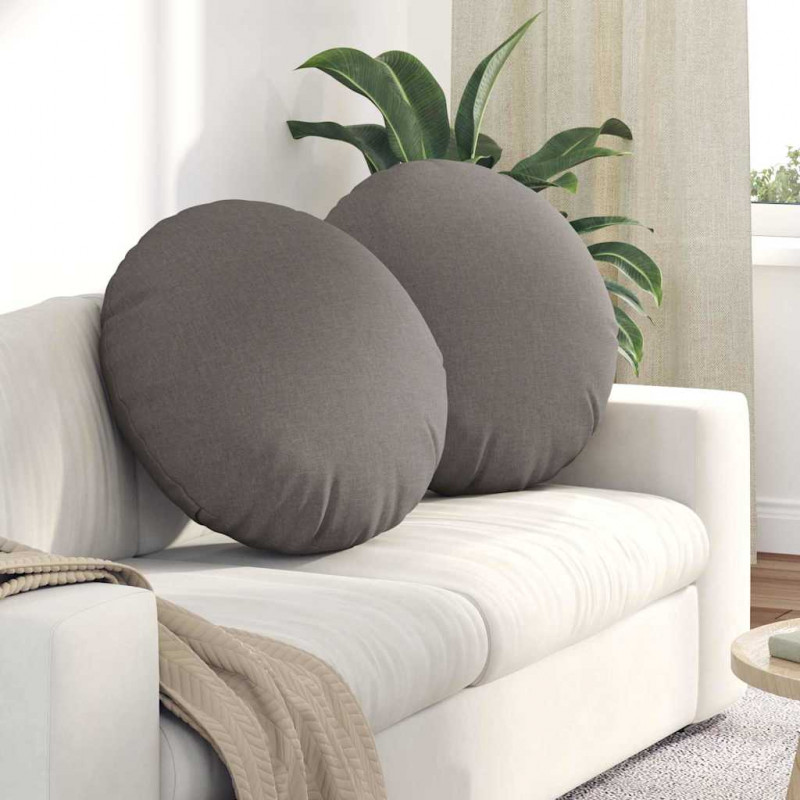 Poduszki na siedziska 2 pcs Ciemnoszary Ø60 x 21 cm tkanina