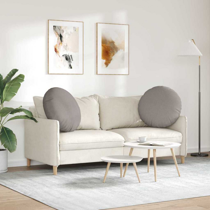 Poduszki na siedziska 2 pcs Ciemnoszary Ø60 x 21 cm tkanina