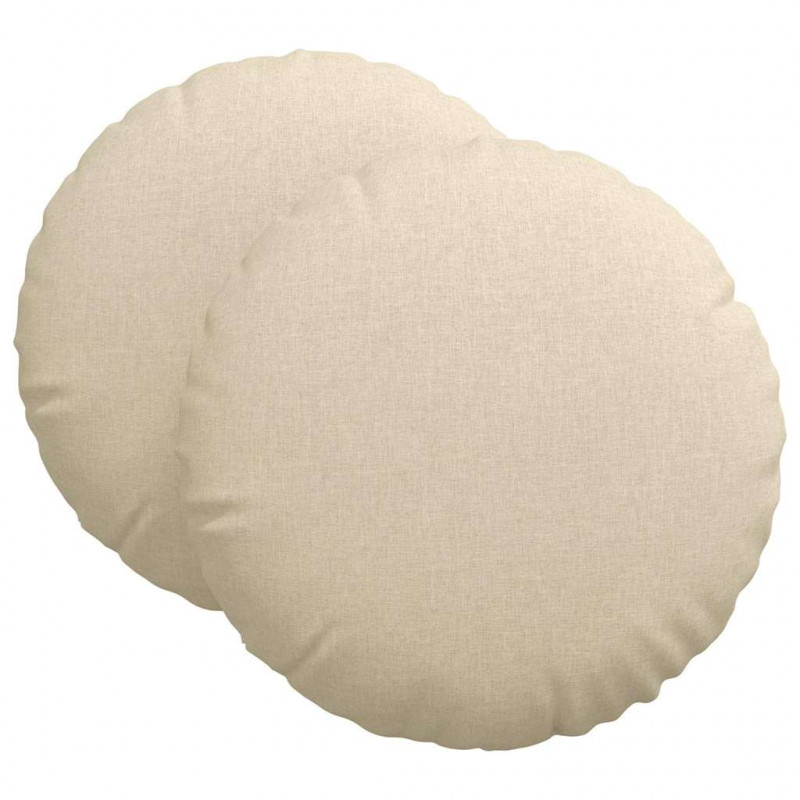 Poduszki na siedziska 2 pcs Kremowy Ø60 x 21 cm tkanina