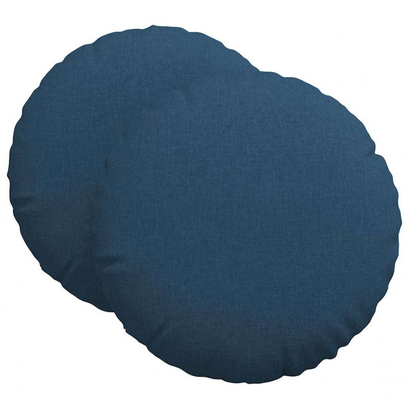 Poduszki na siedziska 2 pcs Niebieski Ø60 x 21 cm tkanina