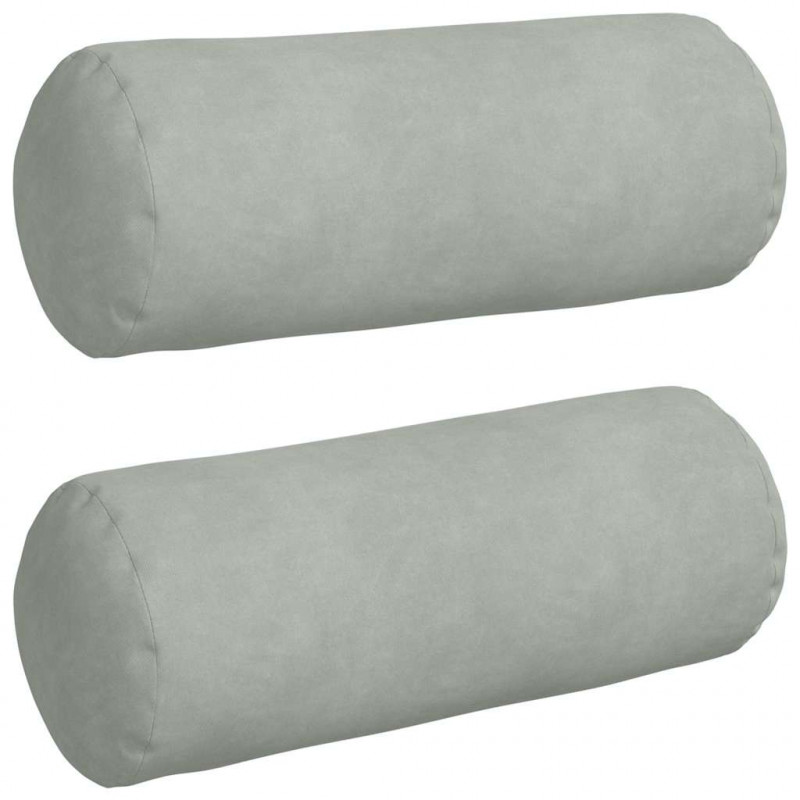 Poduszki Wałkowe 2 pcs Jasnoszary Ø 15 x 40 cm
