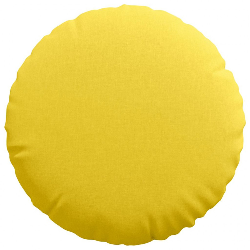 Poduszki na siedziska 2 pcs Jasnożółty Ø60 x 21 cm tkanina