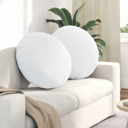 Poduszki na siedziska 2 pcs Biały Ø60 x 21 cm tkanina