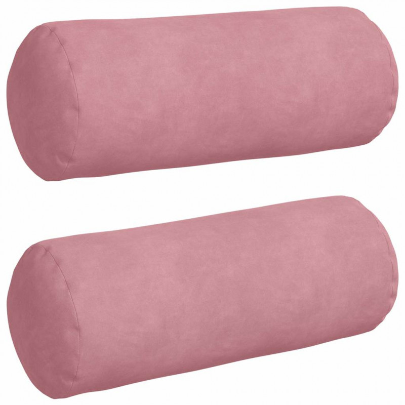 Poduszki Wałkowe 2 pcs Różowy Ø 15 x 40 cm Tkanina sztruksowa