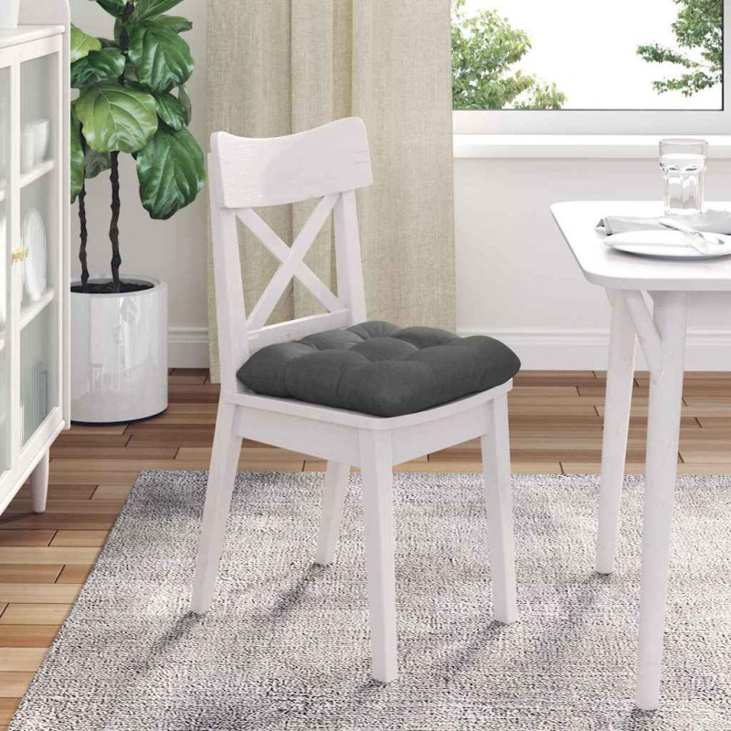 Poduszki na siedziska 4 pcs Ciemnoszary 40 x 40 x 12 cm tkanina