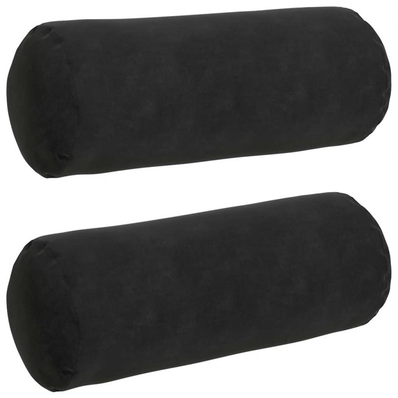 Poduszki Wałkowe 2 pcs Czarny Ø 15 x 40 cm Tkanina sztruksowa