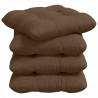 Poduszki na siedziska 4 pcs Brązowy 40 x 40 x 12 cm tkanina