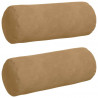 Poduszki Wałkowe 2 pcs Brązowy Ø 15 x 40 cm Tkanina sztruksowa