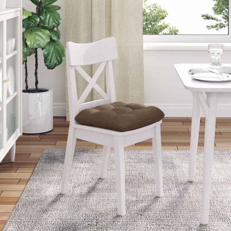 Poduszki na siedziska 4 pcs Brązowy 40 x 40 x 12 cm tkanina