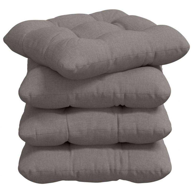 Poduszki na siedziska 4 pcs Ciemnoszary 40 x 40 x 12 cm tkanina