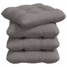Poduszki na siedziska 4 pcs Ciemnoszary 40 x 40 x 12 cm tkanina