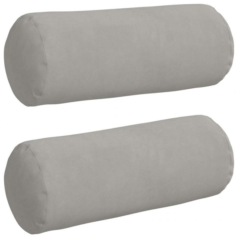 Poduszki Wałkowe 2 pcs Jasnoszary Ø 15 x 40 cm