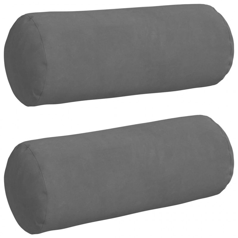 Poduszki Wałkowe 2 pcs Ciemnoszary Ø 15 x 40 cm