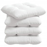 Poduszki na siedziska 4 pcs Biały 40 x 40 x 12 cm tkanina