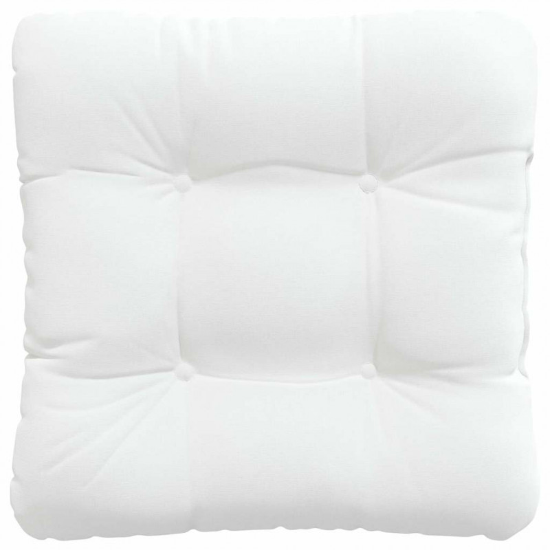 Poduszki na siedziska 4 pcs Biały 40 x 40 x 12 cm tkanina