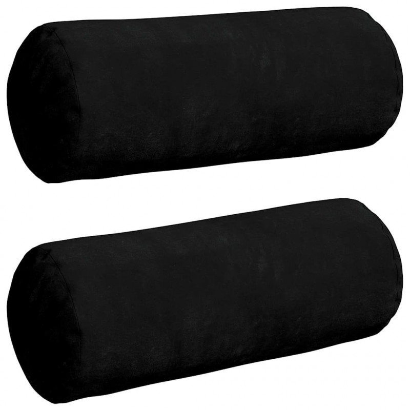 Poduszki Wałkowe 2 pcs Czarny Ø 15 x 40 cm Tkanina mikrofibrowa