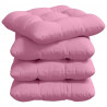 Poduszki na siedziska 4 pcs Różowy 40 x 40 x 12 cm tkanina