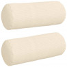 Poduszki Wałkowe 2 pcs Kremowy Ø 15 x 40 cm Tkanina sztruksowa