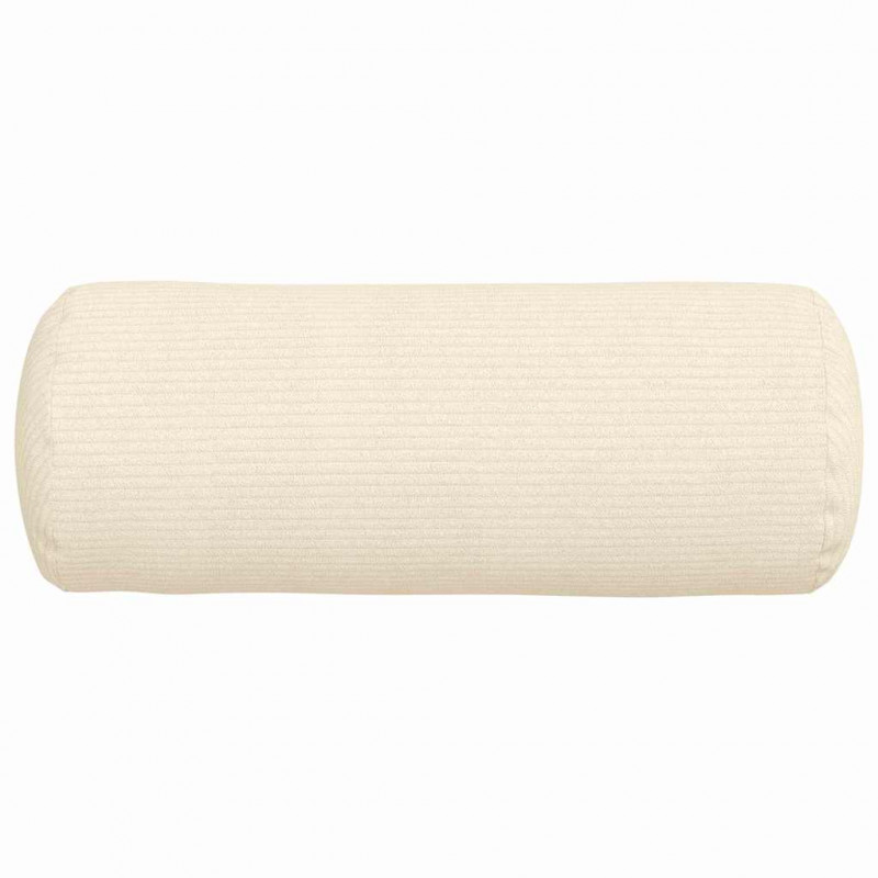 Poduszki Wałkowe 2 pcs Kremowy Ø 15 x 40 cm Tkanina sztruksowa