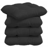 Poduszki na siedziska 4 pcs Czarny 40 x 40 cm