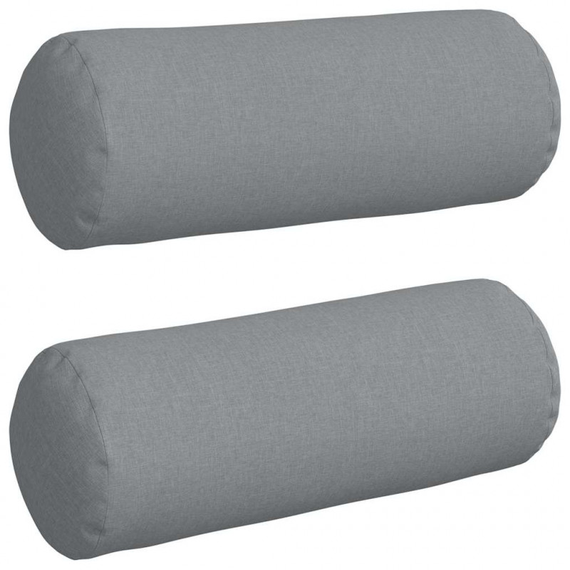 Poduszki Wałkowe 2 pcs Jasnoszary Ø 25 x 70 cm tkanina