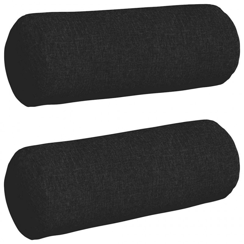 Poduszki Wałkowe 2 pcs Czarny Ø 25 x 70 cm tkanina