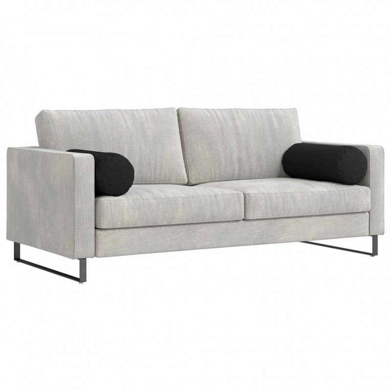 Poduszki Wałkowe 2 pcs Czarny Ø 25 x 70 cm tkanina