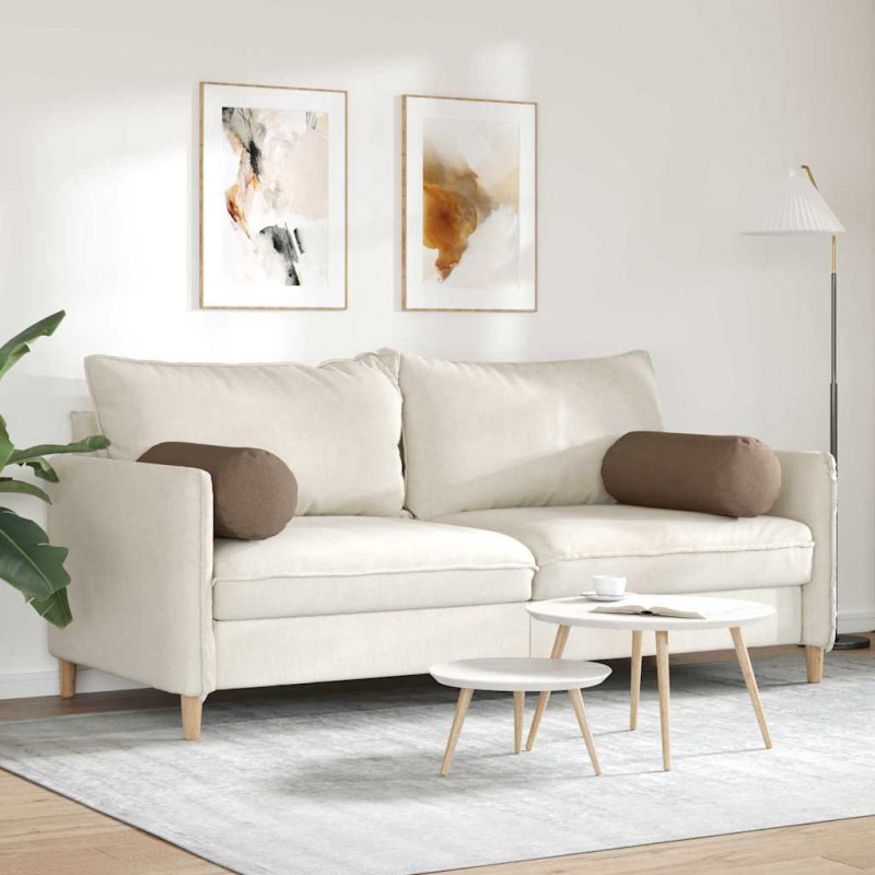 Poduszki Wałkowe 2 pcs Brązowy Ø 25 x 70 cm tkanina