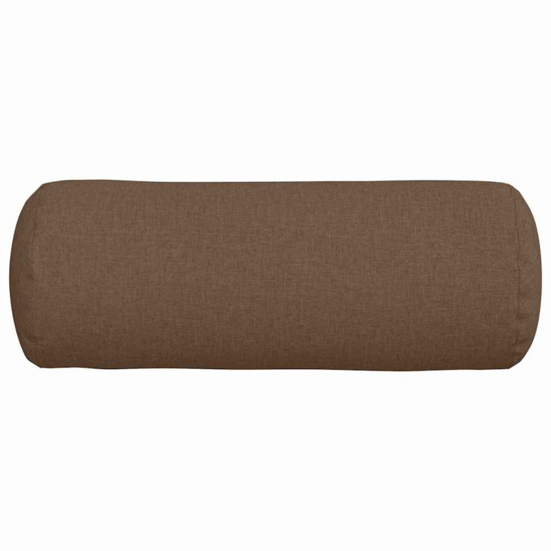 Poduszki Wałkowe 2 pcs Brązowy Ø 25 x 70 cm tkanina