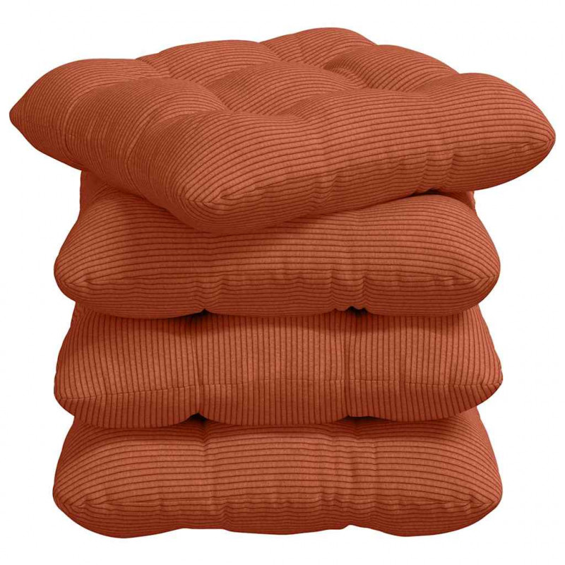 Poduszki na siedziska 4 pcs Czerwono-pomarańczowy 40 x 40 cm