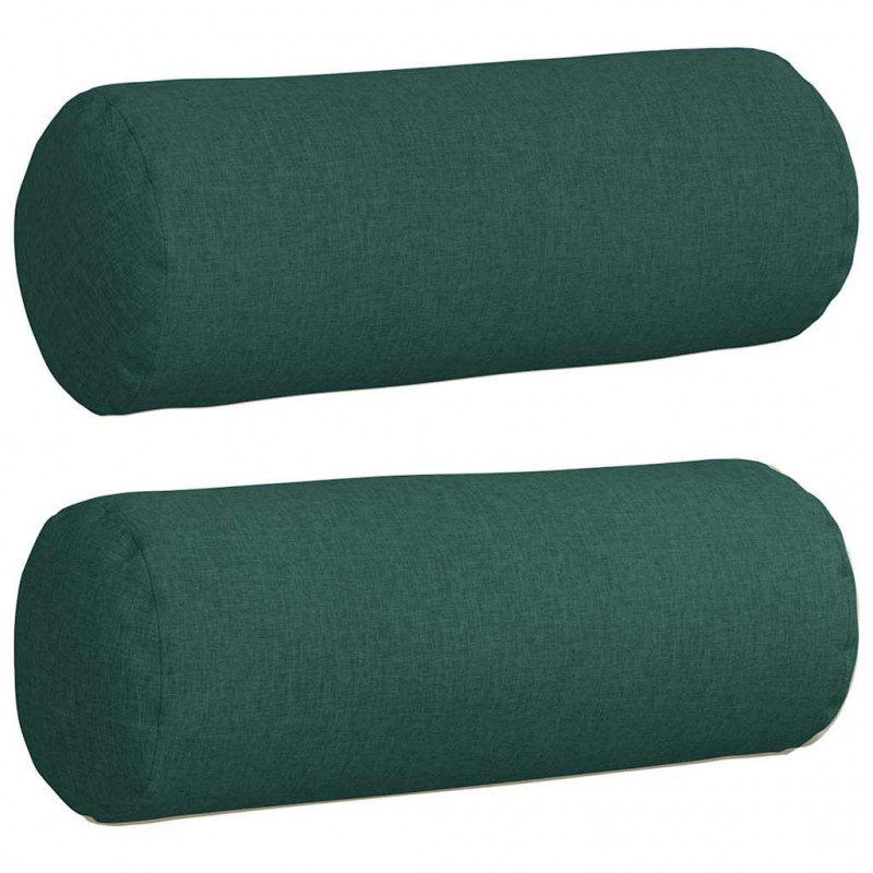 Poduszki Wałkowe 2 pcs Ciemna zieleń Ø 25 x 70 cm tkanina