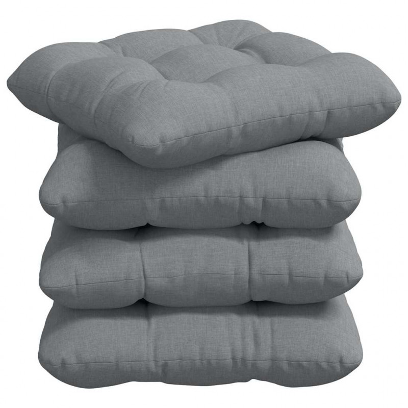 Poduszki na siedziska 4 pcs Jasnoszary 45 x 45 x 12 cm tkanina