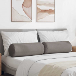 Poduszki Wałkowe 2 pcs Ciemnoszary Ø 25 x 70 cm tkanina
