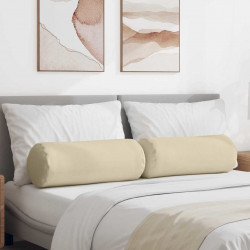 Poduszki Wałkowe 2 pcs Kremowy Ø 25 x 70 cm tkanina