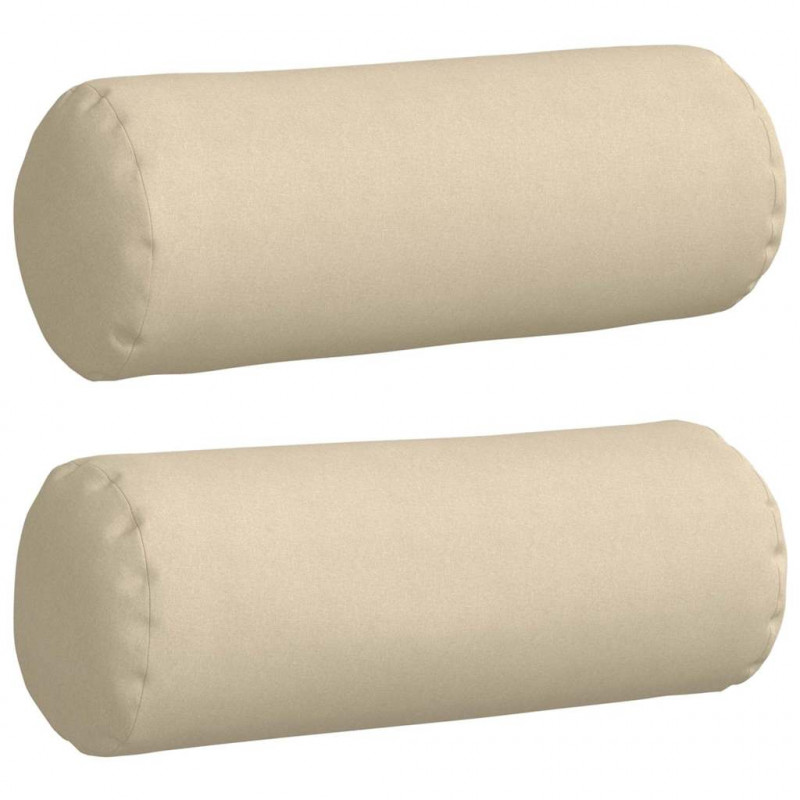 Poduszki Wałkowe 2 pcs Kremowy Ø 25 x 70 cm tkanina