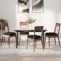 Poduszki na siedziska 4 pcs Czarny 45 x 45 x 12 cm tkanina