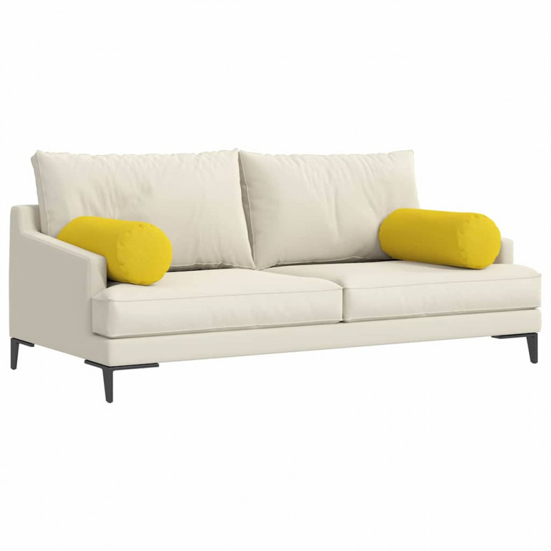 Poduszki Wałkowe 2 pcs Jasnożółty Ø 25 x 70 cm tkanina