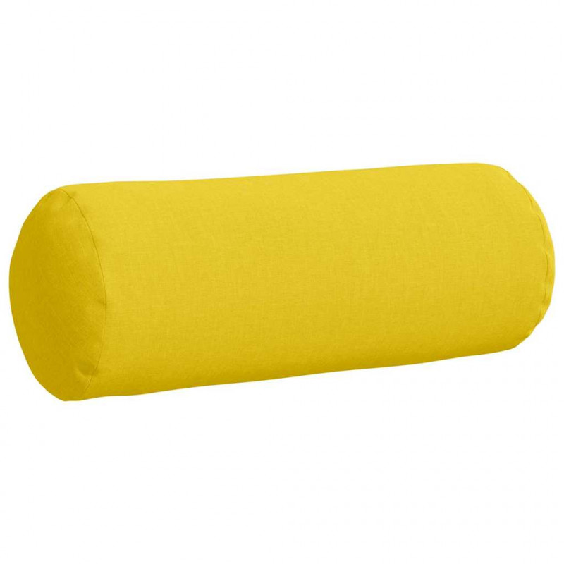 Poduszki Wałkowe 2 pcs Jasnożółty Ø 25 x 70 cm tkanina