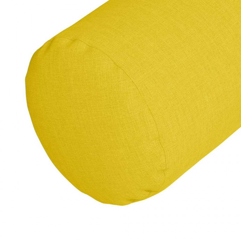 Poduszki Wałkowe 2 pcs Jasnożółty Ø 25 x 70 cm tkanina