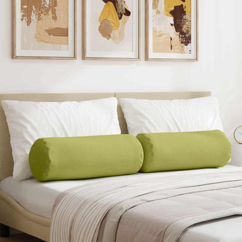Poduszki Wałkowe 2 pcs Jasnozielony Ø 25 x 70 cm tkanina