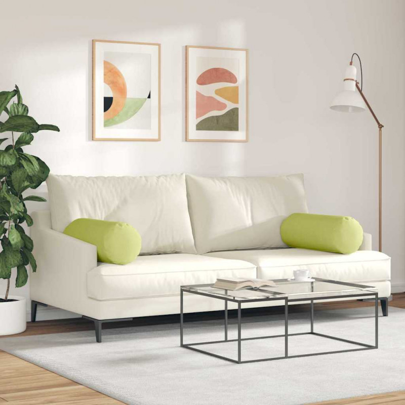 Poduszki Wałkowe 2 pcs Jasnozielony Ø 25 x 70 cm tkanina