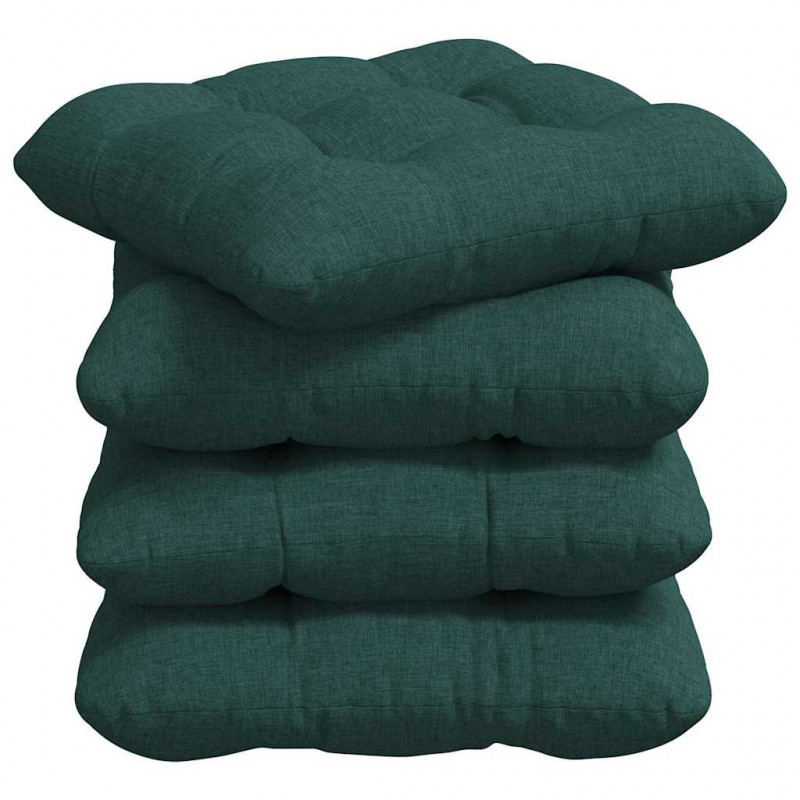 Poduszki na siedziska 4 pcs Ciemna zieleń 45 x 45 x 12 cm