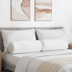 Poduszki Wałkowe 2 pcs Biały Ø 25 x 70 cm tkanina